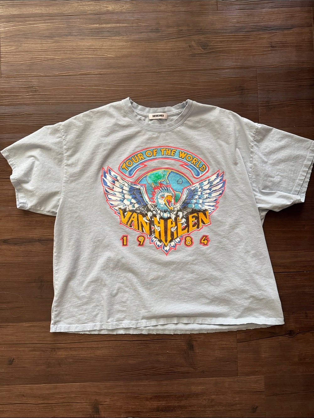 Daydreamer Van Halen Tour of the World 1984 Light Blue Graphic Tee